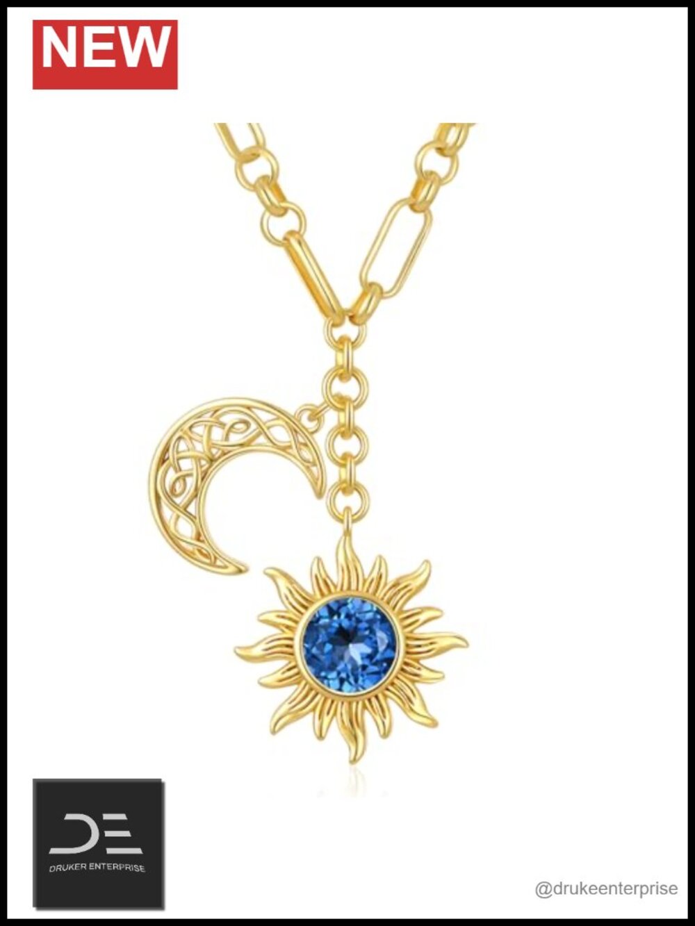 Gold Plated Sunflower Birthstone Pendant Necklace for Women with Gemstone, Gift